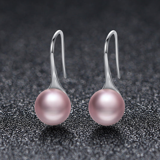 925 Sterling Silver Oxidized Pearl Earrings for Women