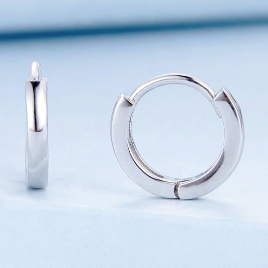 925 Sterling Silver Earrings for Women - Style A, 1.1x0.2cm, Platinum Plated - view 2