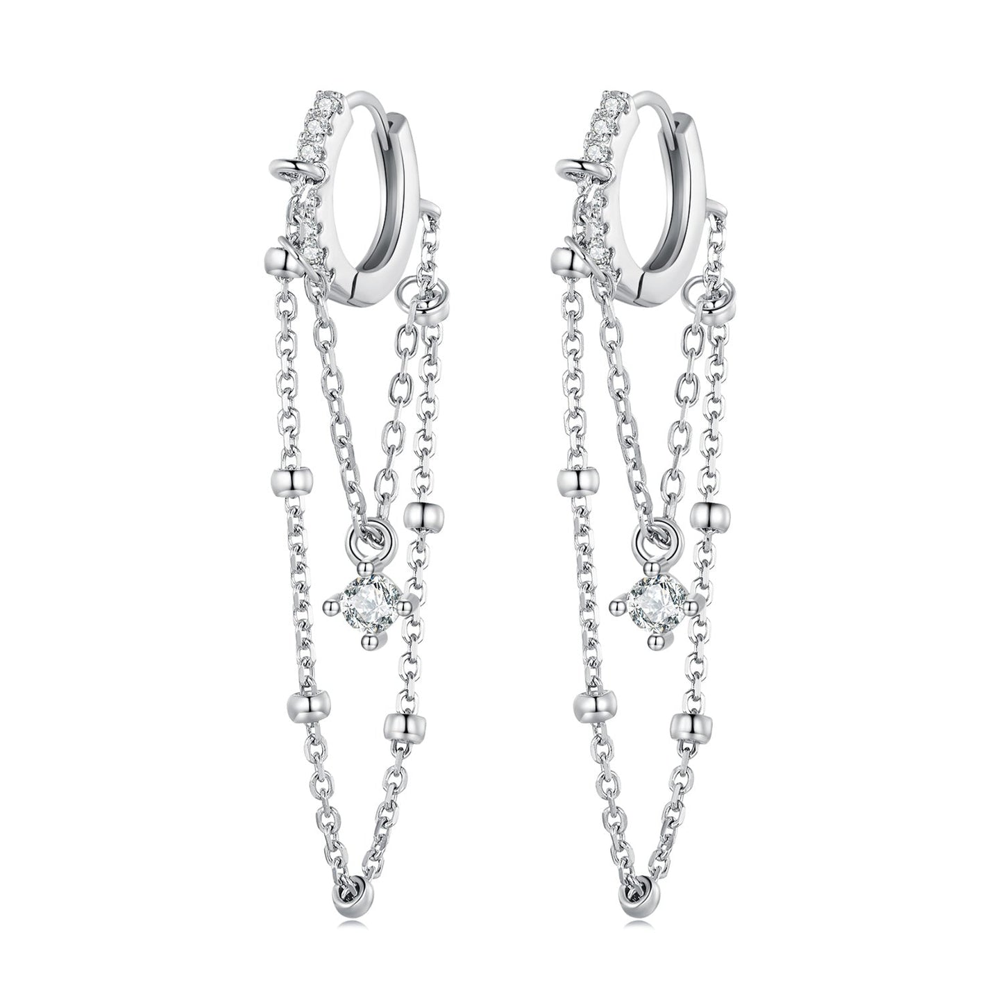 925 Sterling Silver Pavé Setting CZ Earrings for Women