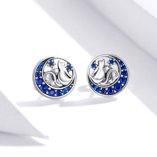 925 Sterling Silver Oxidized CZ Pavé Earrings