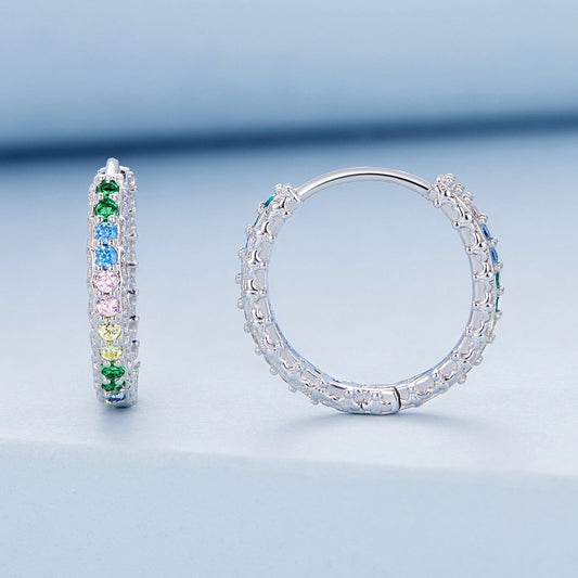 925 Sterling Silver Stud Earrings with CZ in Pavé Setting - view 2