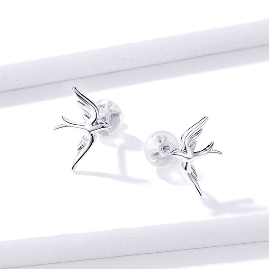 925 Sterling Silver Earrings 0.7*1.2cm for Women