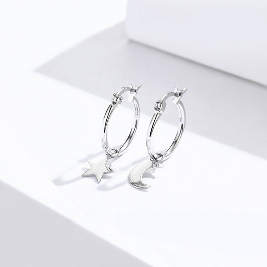 925 Sterling Silver Earrings 2.6x0.7cm for Women
