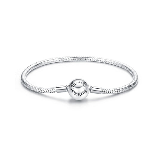 925 Sterling Silver Oxidized Silver White Gold 14.0mm Bracelet for Women