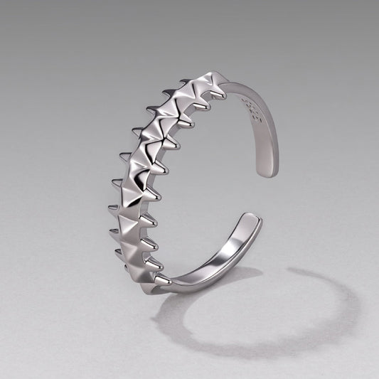 925 Sterling Silver + Plated White Gold 0.24cm Ring for Women
