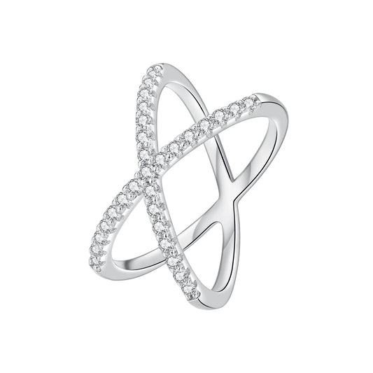 S925 Sterling Silver Moissanite Ring Size 8