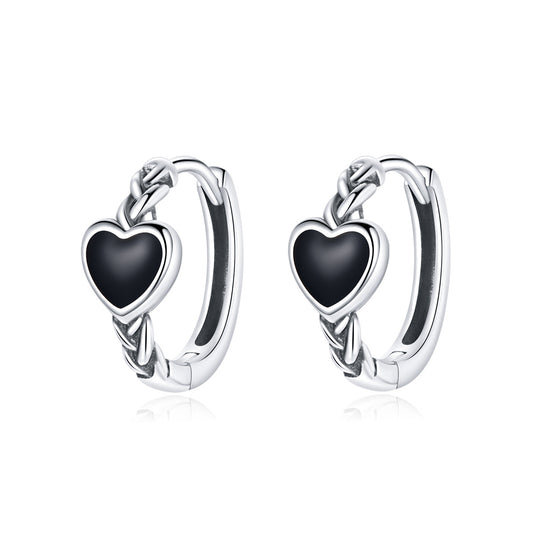 925 Sterling Silver Oxidized Enamel Earrings for Women - 1.2*0.5 cm - view 2