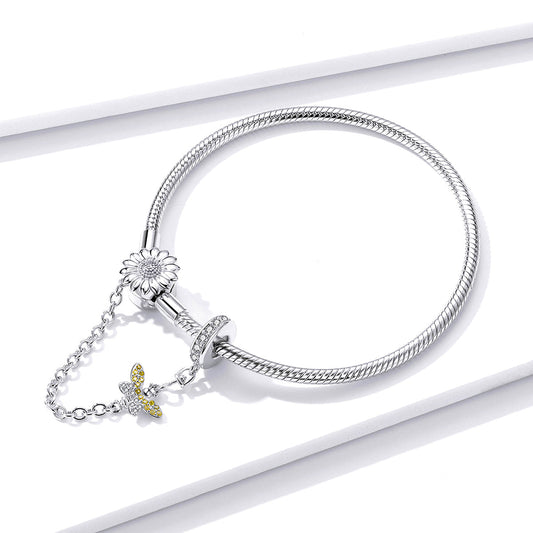 925 Sterling Silver Adjustable Length 17cm Bracelet for Women
