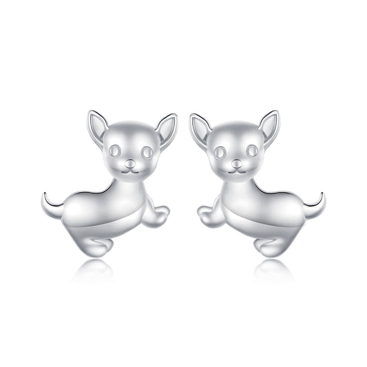 925 Sterling Silver Earrings Plated Platinum 10*12mm for Women