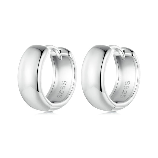 925 Sterling Silver Platinum Plated Earrings 11x5mm for Women - view 2
