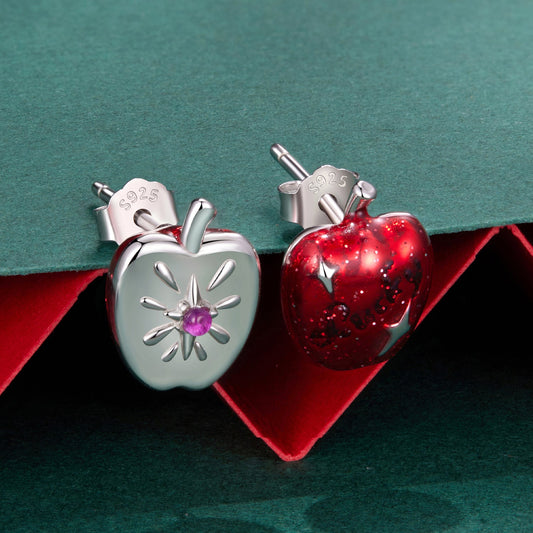 925 Sterling Silver Earrings with Synthetic Spinel & Enamel, 1.1x0.8cm for Women