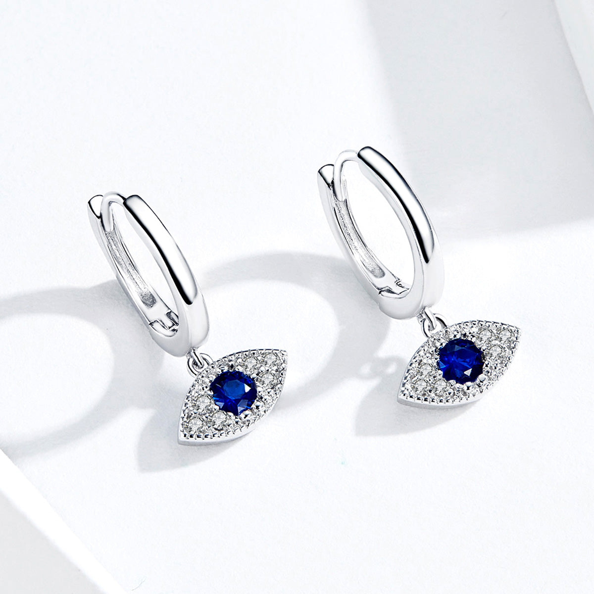 S925 Platinum Plated Pavé Setting CZ Earrings - 1.9*1cm - Women's Jewelry