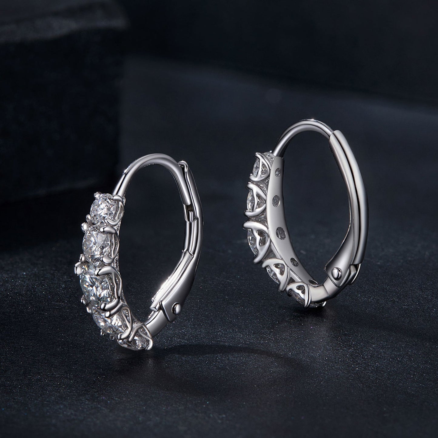 925 Sterling Silver Moissanite Earrings 13*4mm for Women