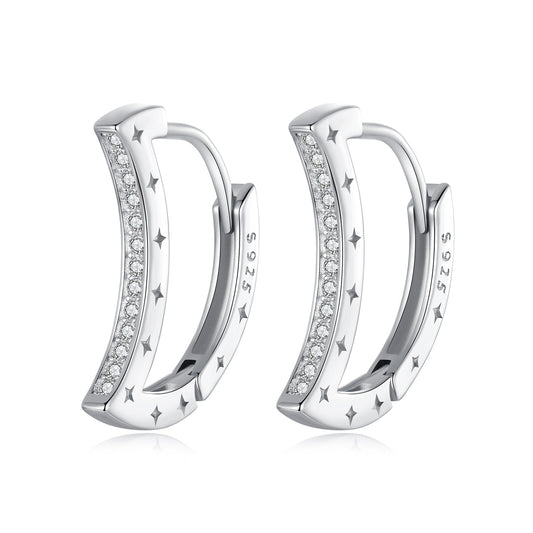 925 Sterling Silver Pave Setting CZ White Gold Plated Earrings for Women - view 2