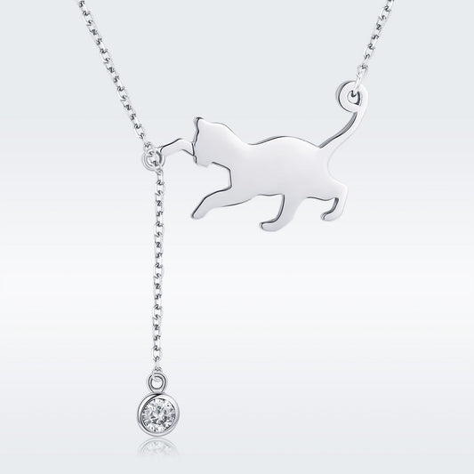 925 Sterling Silver Necklace 38-45cm with 1.4*2.5cm Pendant for Women