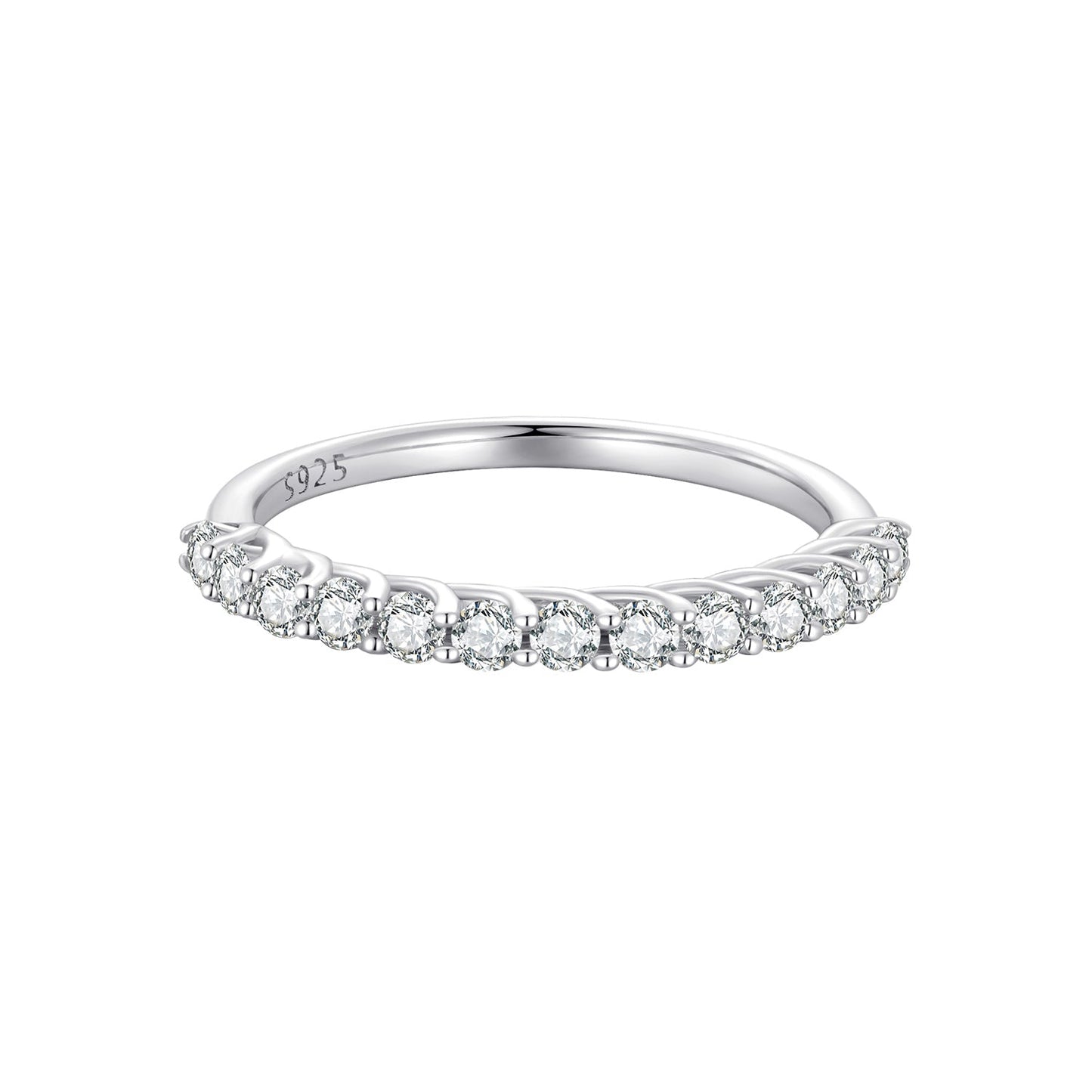 925 Sterling Silver Moissanite 0.03ct Ring Size 6A for Women