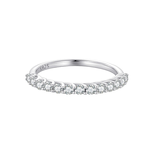 925 Sterling Silver Moissanite 0.03ct Ring Size 6A for Women