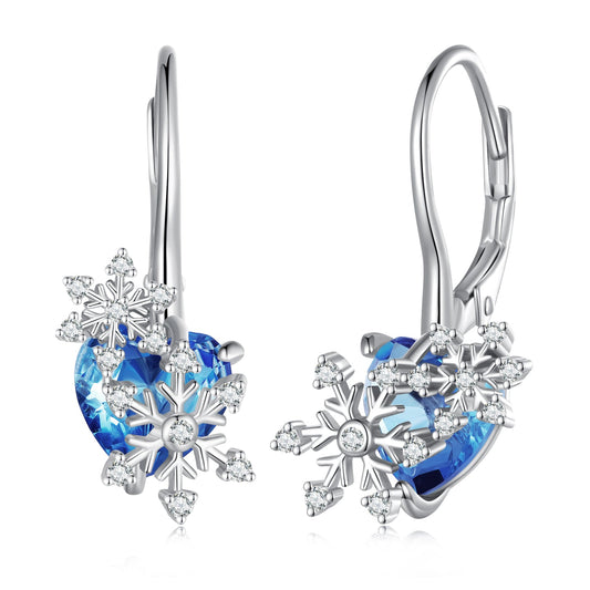 925 Sterling Silver Earrings with Transparent Glass and CZ, 23*12mm for Women - view 2