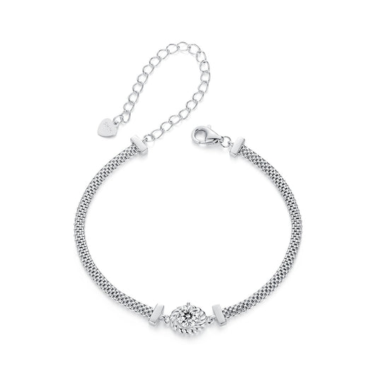 925 Sterling Silver 0.5 Carat Moissanite White Gold Plated Bracelet for Women