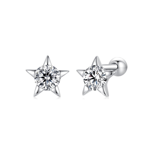 925 Sterling Silver Earrings with Pavé Setting CZ in White Gold - view 2