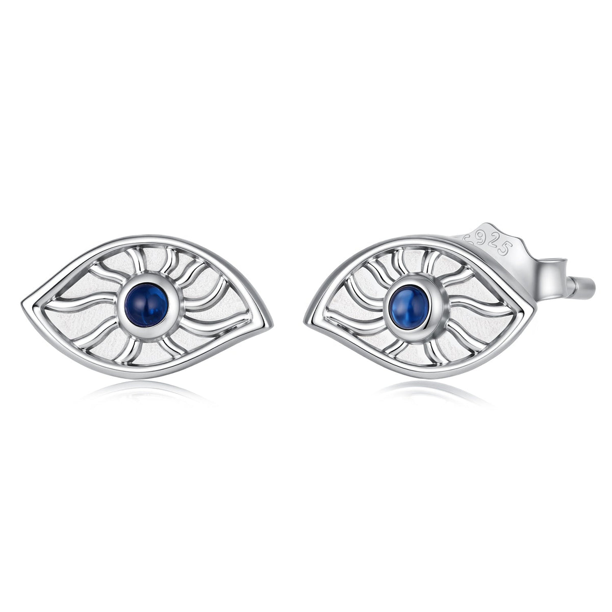 925 Sterling Silver White Gold Plated Synthetic Spinel 0.5x0.9cm Earrings for Women