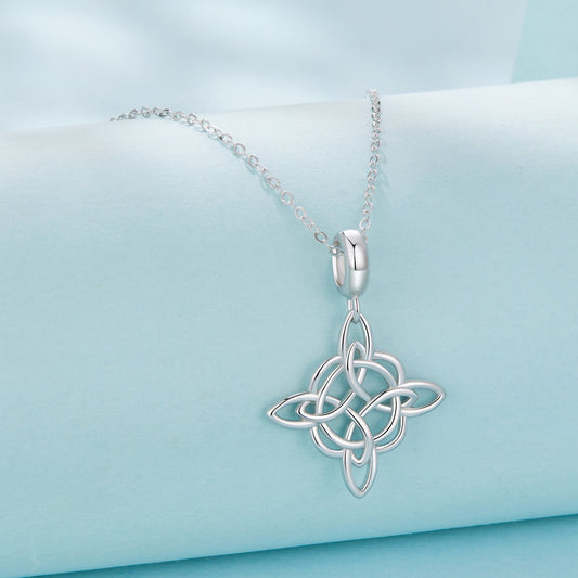 925 Sterling Silver Necklace with White Gold Plating and CZ - 40+5cm for Women