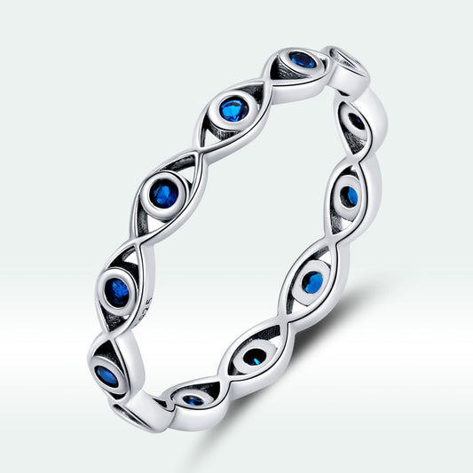 925 Sterling Silver Oxidized CZ Pavé Setting Ring Size 6.0 for Women