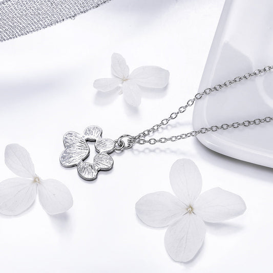 925 Sterling Silver Necklace with SCN Pendant 1.5x1.4cm for Women