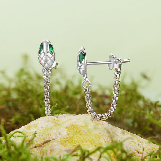925 Sterling Silver Earrings with CZ in White Gold Plating