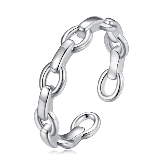 925 Sterling Silver Platinum Plated 0.4cm Wide Ring
