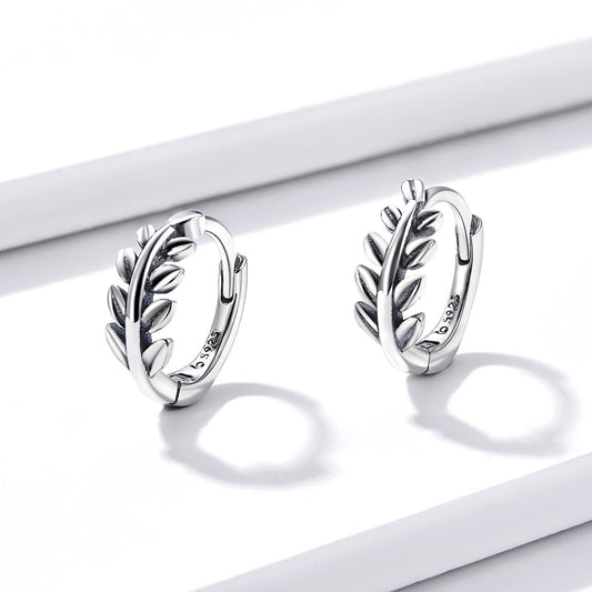 S925 Oxidized Silver Earrings 1.2*0.5cm for Women - view 2