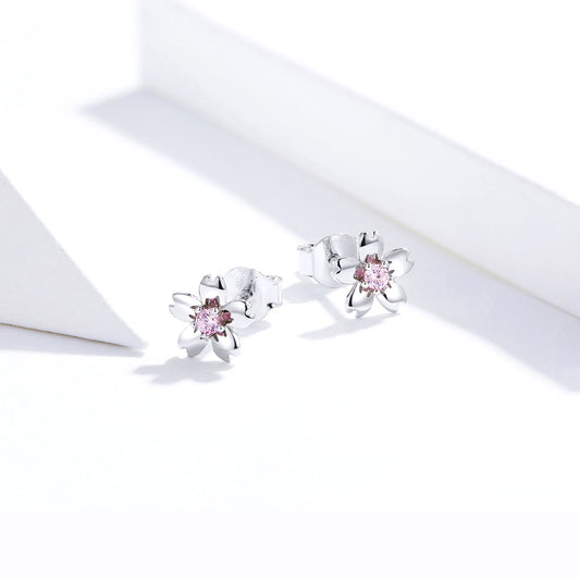 925 Sterling Silver Earrings with CZ in Pavé Setting