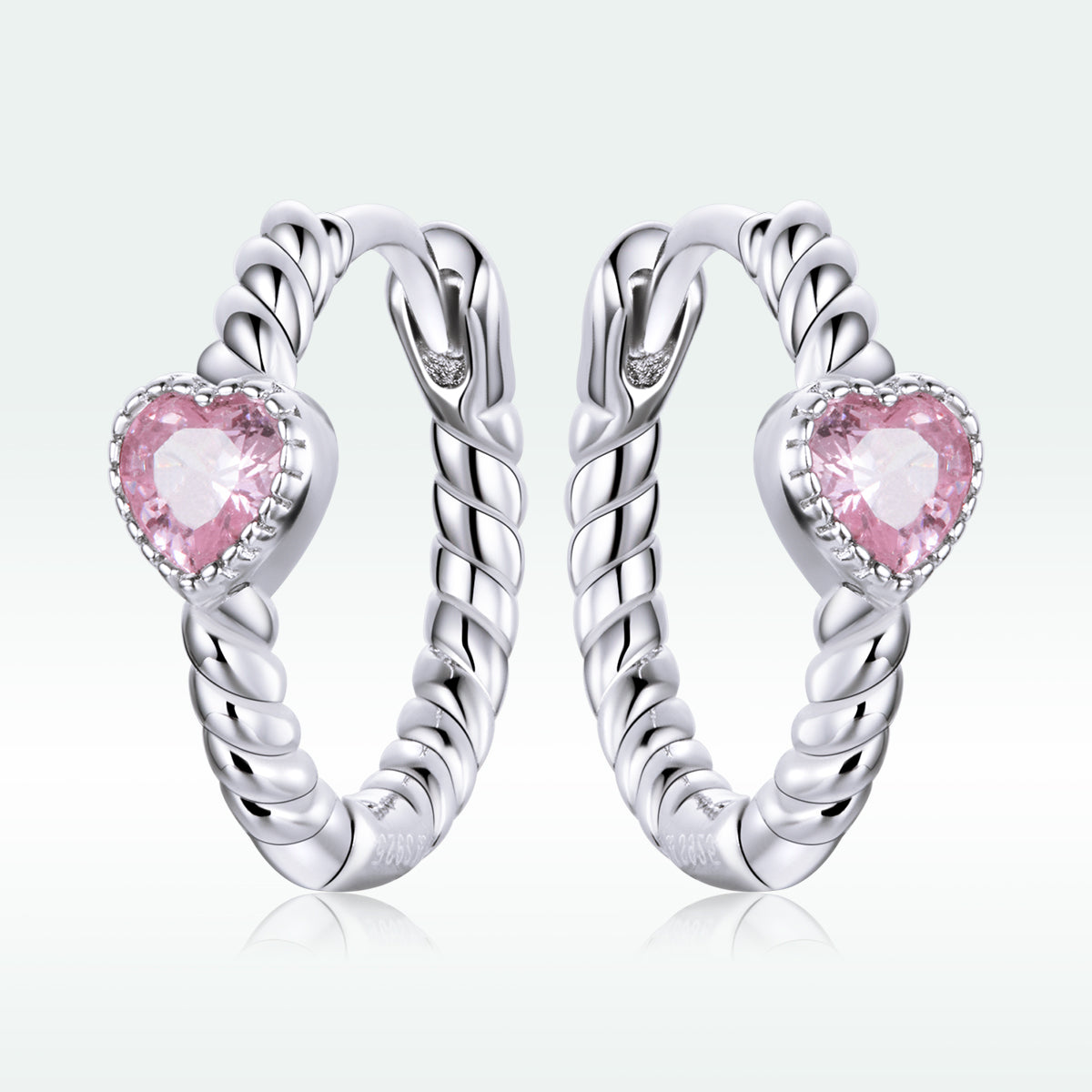 925 Sterling Silver CZ Earrings with Pavé Setting 1.3cm for Women