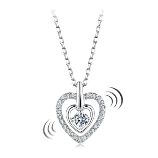 925 Sterling Silver White Gold Plated Moissanite 40+5cm Pavé CZ Necklace for Women