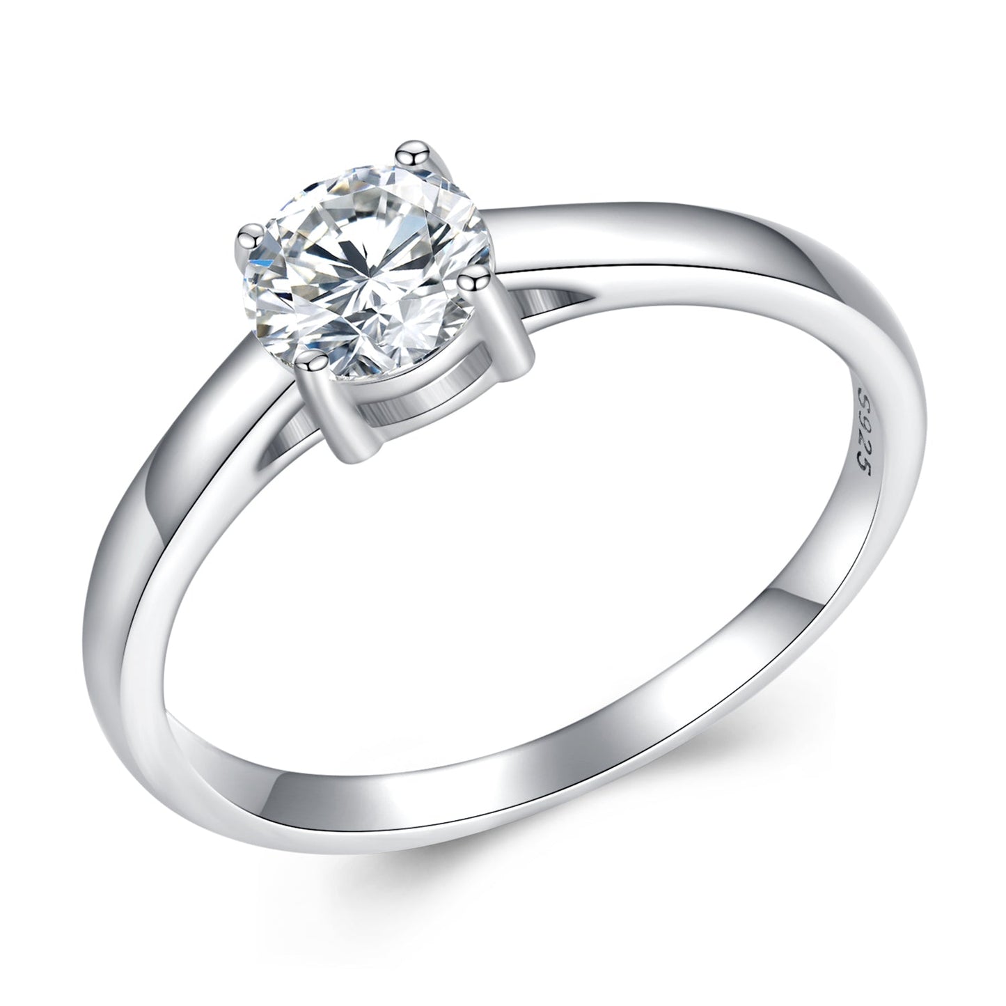 925 Sterling Silver Moissanite Ring 0.6 Carat Size 6 for Women
