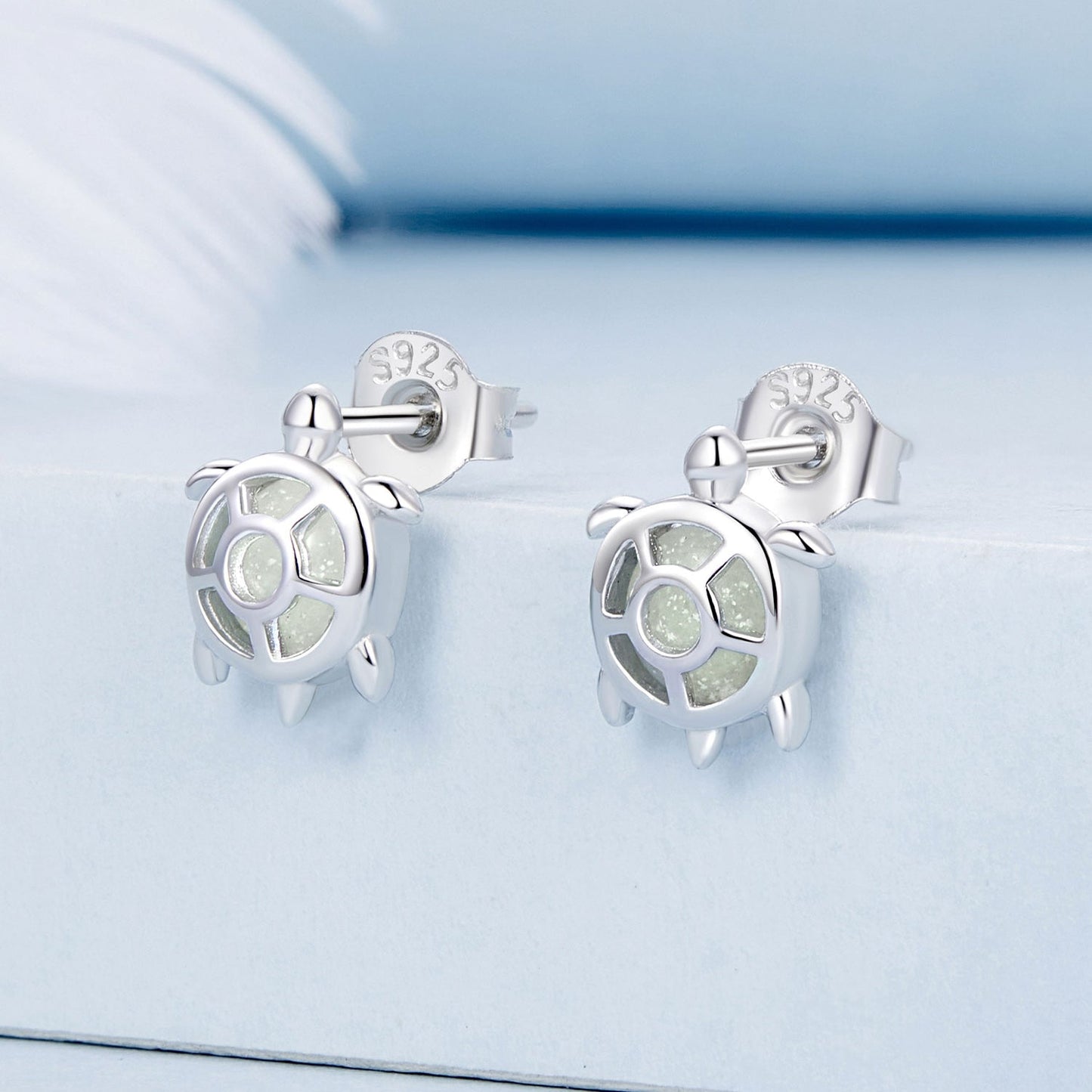 925 Sterling Silver Luminous Stone Earrings