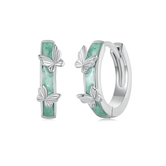 925 Sterling Silver Earrings with Enamel Process and Platinum Plating for Women - view 2