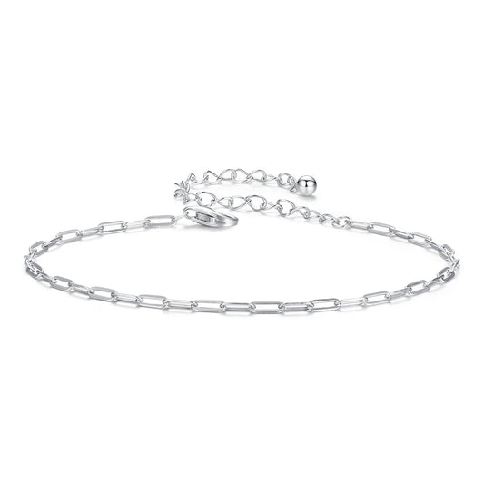 925 Sterling Silver Plated White Gold Adjustable Bracelet for Women