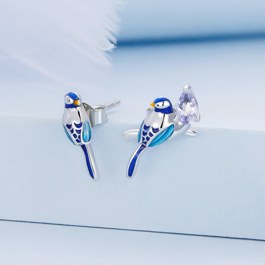 925 Sterling Silver Enamel Pavé CZ Earrings for Women - view 2