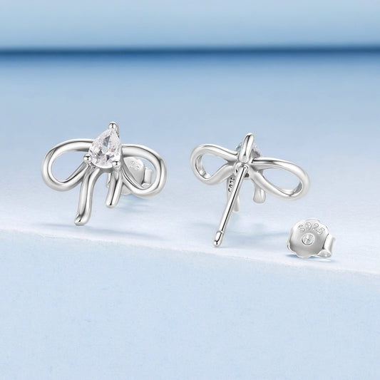 925 Sterling Silver Earrings with Pavé Setting & Oxidized Finish - view 2