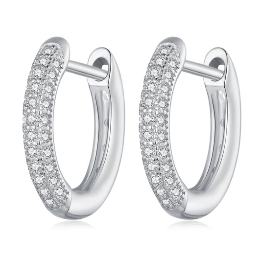 925 Sterling Silver Pavé Setting CZ Earrings for Women - view 2