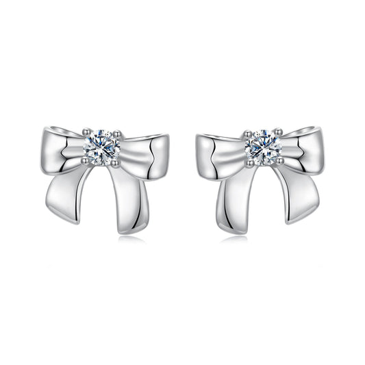 925 Sterling Silver Moissanite Earrings 0.3 cm for Women