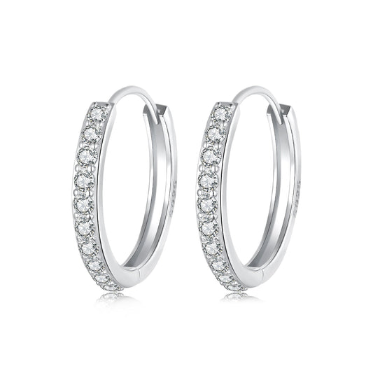 925 Sterling Silver Pavé Setting Gold Plated Earrings for Women - view 2