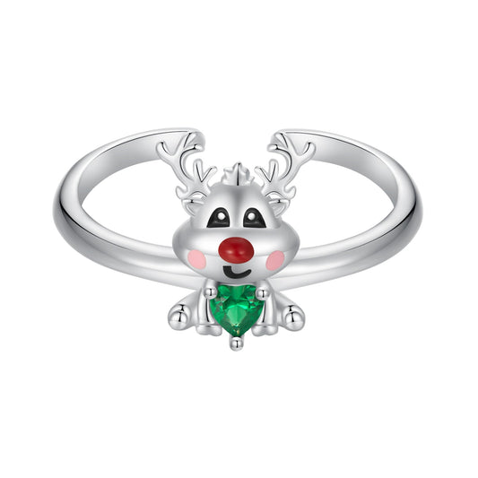 925 Sterling Silver Enamel Pavé CZ Ring