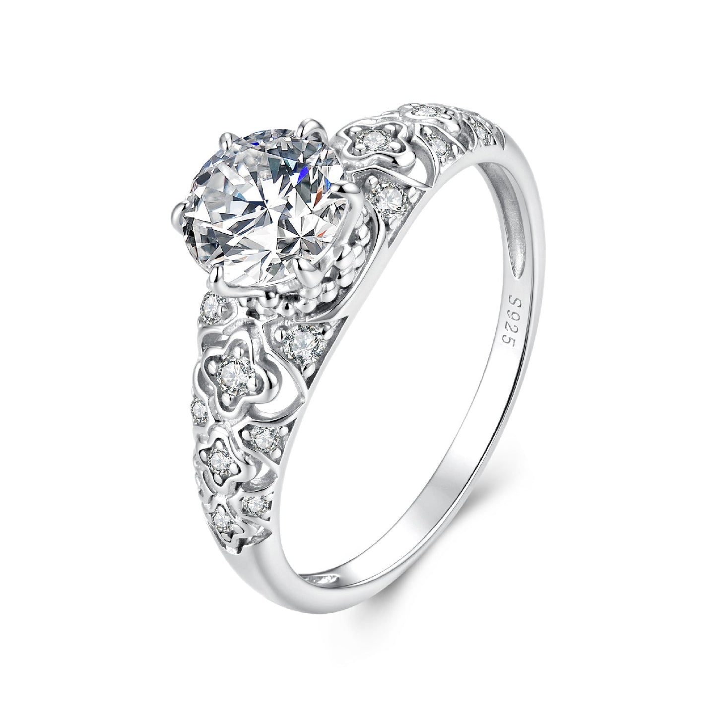 925 Sterling Silver Moissanite 0.65 Carat Ring Size 6 for Women