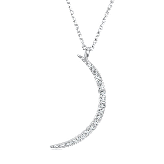 925 Sterling Silver Adjustable CZ Pendant Necklace for Women