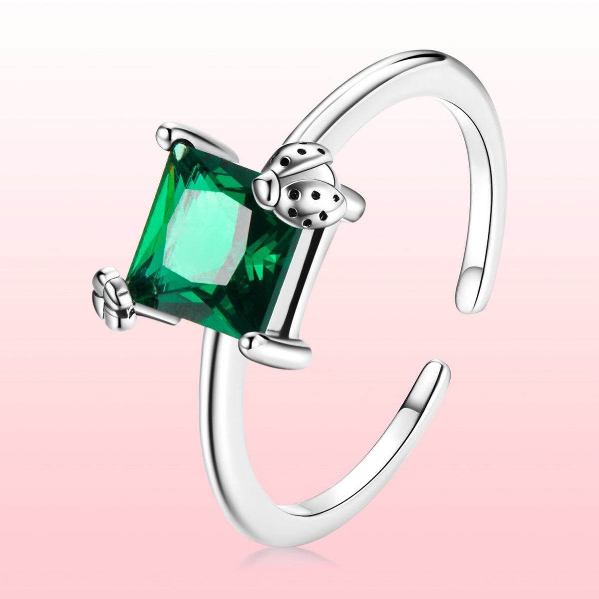 925 Sterling Silver Oxidized Pavé Setting CZ Ring for Women