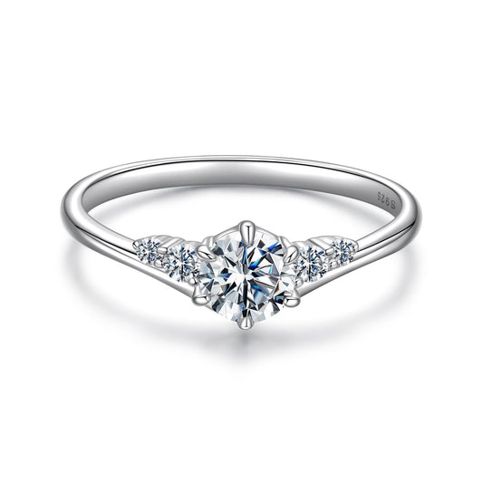 925 Sterling Silver Moissanite 0.15ct Ring Size 7 for Women