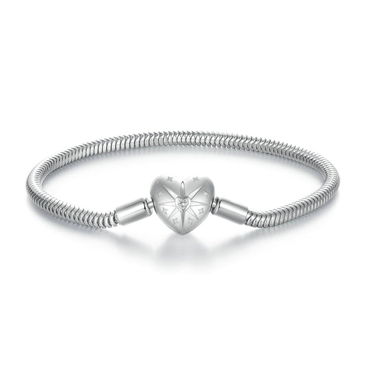 925 Sterling Silver + Pavé Setting White Gold Bracelet 17.0cm for Women