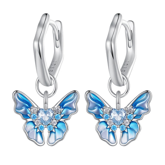 925 Sterling Silver Enamel Pavé Setting CZ Earrings for Women - view 2